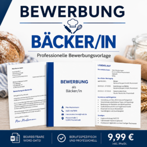 Bewerbung Bäcker/in – professionelle Bewerbungsvorlage für Ihre Bewerbung
