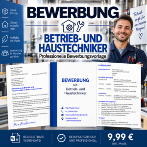Bewerbung Betriebs- und Haustechniker/in – professionelle Bewerbungsvorlage für Ihre Bewerbung