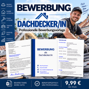 Bewerbung Dachdecker/in – professionelle Bewerbungsvorlage für Ihre Bewerbung