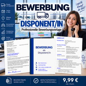 Bewerbung Disponent/in – professionelle Bewerbungsvorlage für Ihre Bewerbung