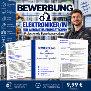 Bewerbung Elektroniker/in Automatisierungstechnik – professionelle Bewerbungsvorlage für Ihre Bewerbung