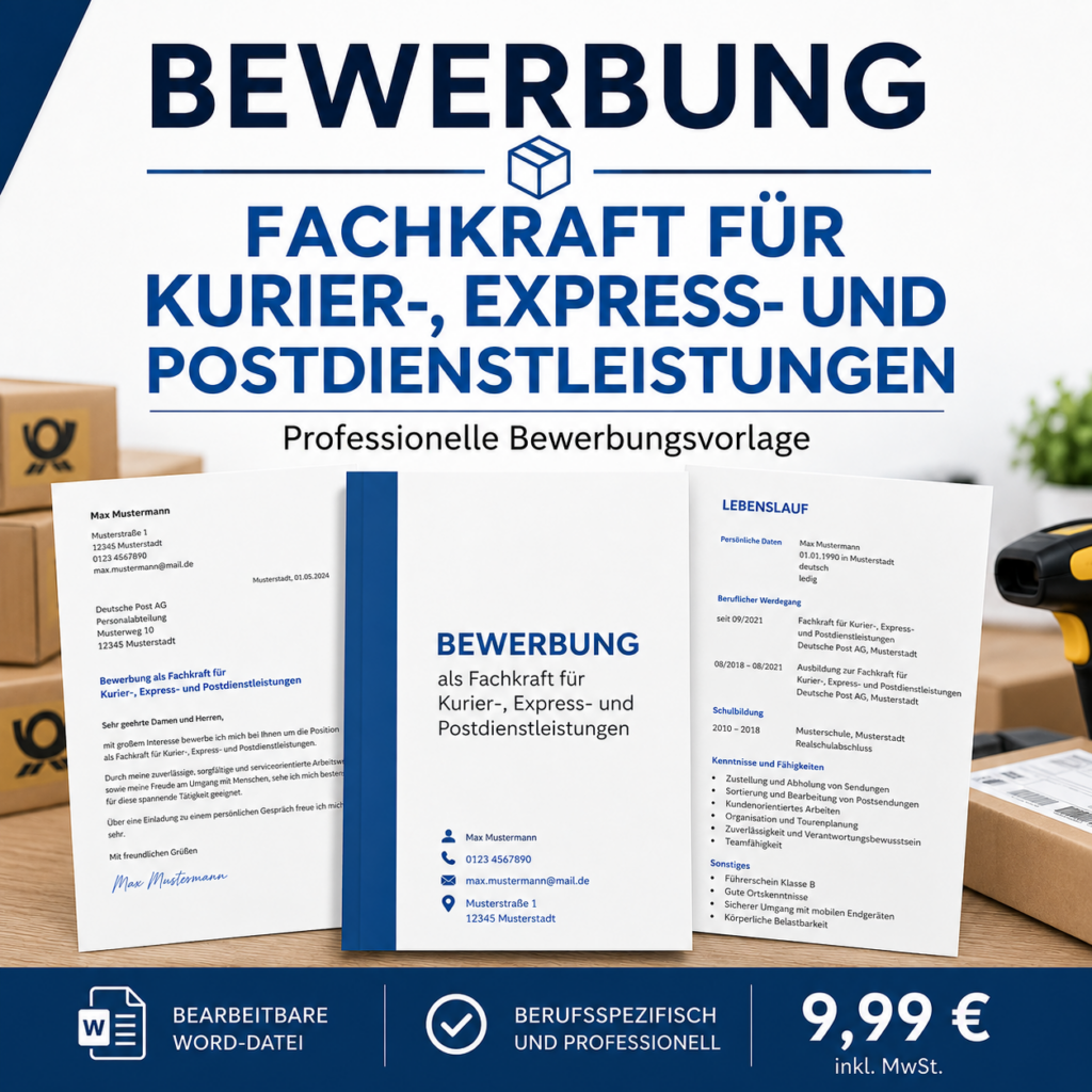 Bewerbung Fachkraft Kurier-, Express- und Postdienstleistungen – professionelle Bewerbungsvorlage für Ihre Bewerbung