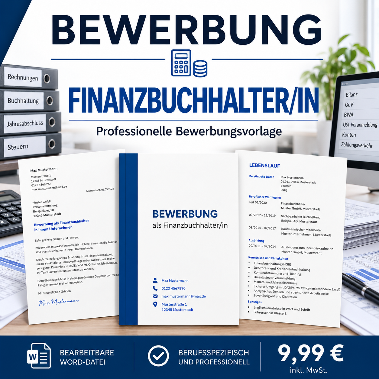 Bewerbung Finanzbuchhalter/in – professionelle Bewerbungsvorlage für Ihre Bewerbung