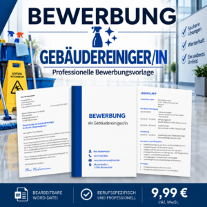 Bewerbung Gebäudereiniger/in – professionelle Bewerbungsvorlage für Ihre Bewerbung